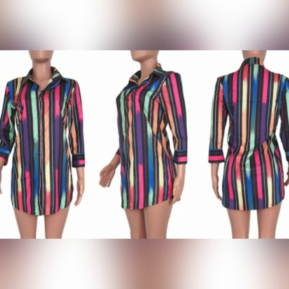 Stripe shirt dress
